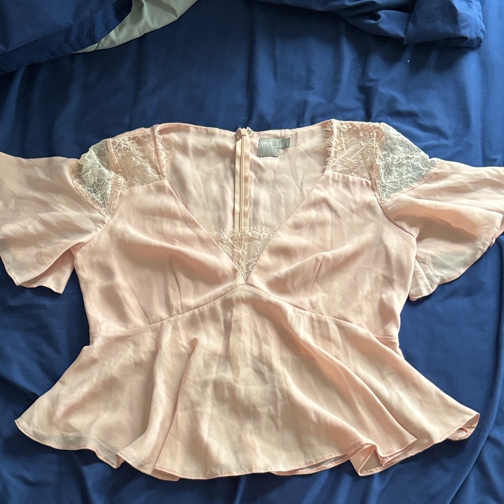 Asos Soft Pink Blouse with Lace Details